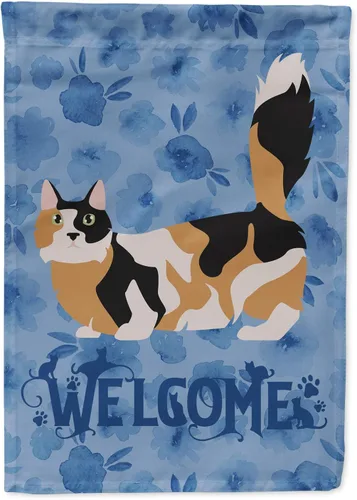 Vista 63 de Caroline's Treasures CK4813CHF - Bandera de bienvenida con gato abisinio azul, manga grande, para porche, para colgar en la pared, poliéster