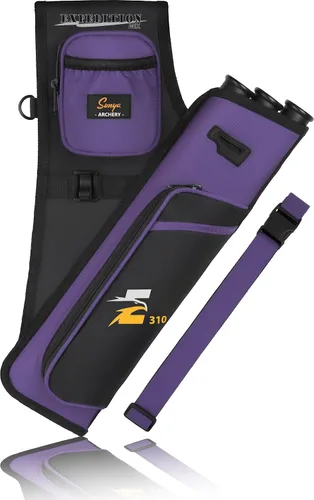 Vista 15 de SUNYA Carcaj de cadera de tiro con arco para flechas. Incluye 3 tubos de soporte de flecha, bolsillos de accesorios y cinturón de cintura. Apto