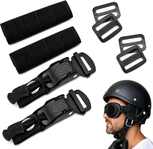 Vista 10 de Helmet Quick Release Buckle Kit, Metal Helmet Chin Strap Adapter, Compatible with Classic D-Rings Helmet