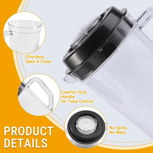 Vista 6 de Jarra de repuesto para licuadora, 33.8 fl oz de grado alimenticio de PC transparente, contenedor compatible con licuadora para modelos Magic Bullet