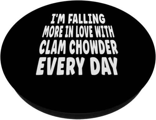 Vista 2 de Funny Clam Chowder Valentine Joke - Falling In Love PopSockets Adhesive PopGrip