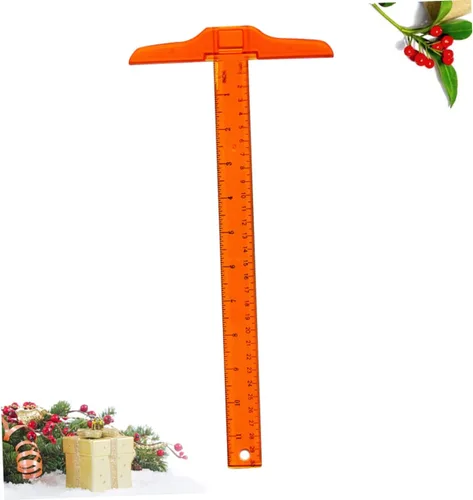 Vista 2 de Regla de doble cara de la forma de t de la escala 11.8 in herramienta de medición plástica regla de dibujo de la precisión para los ingenieros