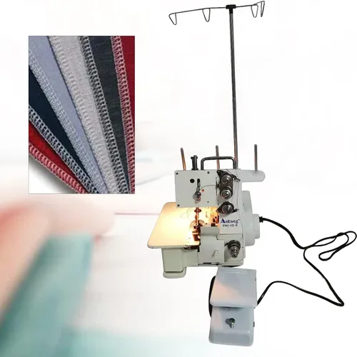 Vista 4 de Máquina de coser Overlock de 4 hilos, máquina de coser para el hogar+controlador de pie, DP5 x 80-95, 1200 puntadas/minuto