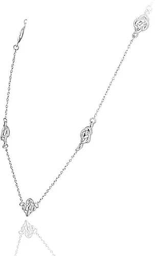 Vista 2 de Hoops & Loops Collar de cadena de plata de ley 925 con nudo de amor para mujeres, adolescentes, plata, oro amarillo, oro rosa