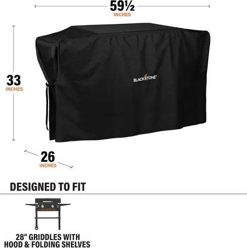 Vista 3 de Blackstone 5483 - Cubierta para plancha (28 pulgadas), color negro Fits Blackstone 28" Griddles with Hood, Water Resistant, Weather Resistant