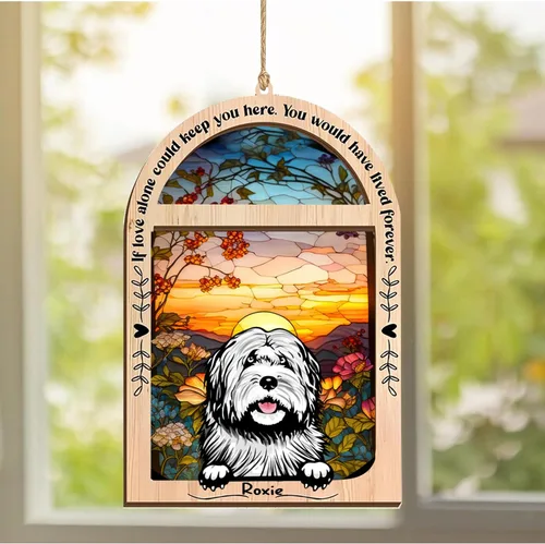 Vista 40 de LOVELYPOD Adorno de Navidad personalizado de sabueso afgano, atrapasoles con nombre, regalos de pérdida de mascotas, regalos para amantes