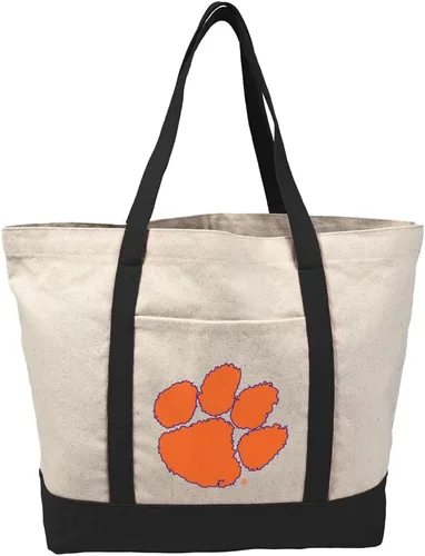Vista 65 de Campus Lab Bolsa de lona con logotipo primario colegiado con bolsillo externo, bolsa de hombro reutilizable para ir de compras, playa Águilas A&m