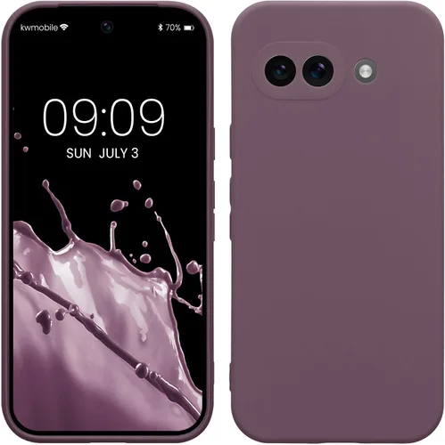 Vista 205 de kwmobile Funda compatible con Google Pixel 9 - Funda protectora delgada de TPU para teléfono - Acabado mate suave - Piedra antigua