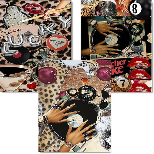 Vista 27 de Kits de arte de diamante para adultos principiantes, modernos kits de pintura de diamante con lunares de leopardo 5D, gemas y manualidades DIY