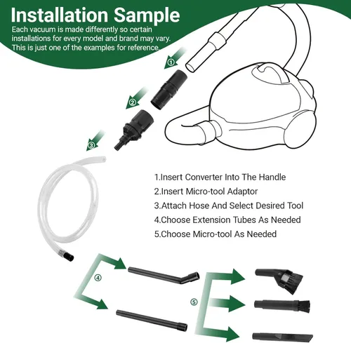 Vista 4 de EZ SPARES 7 piezas de accesorios de micro aspiradora, 7 piezas de accesorio universal para aspiradora, mini kit de herramientas de limpieza