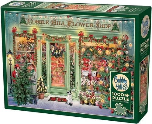 Vista 8 de Rompecabezas de 1000 piezas de Cobble Hill - Gatos navideños - Póster de muestra incluido