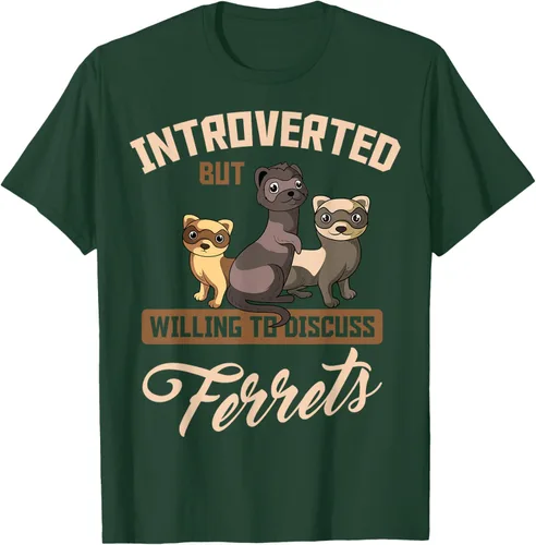 Vista 96 de Camiseta para amantes de los animales de los hurones, Negro, S