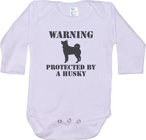 Vista 5 de Ebenezer Fire Advertencia protegida por un mameluco de perro husky/moderno para bebés Negro Ss
