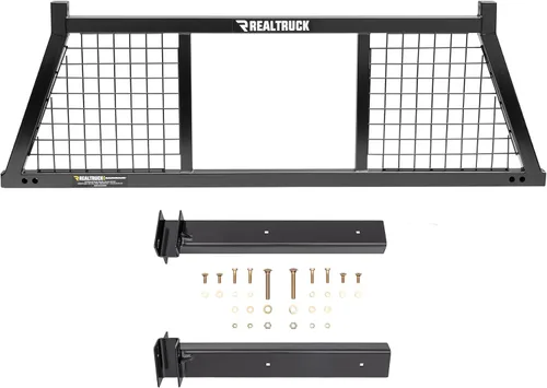 Vista 15 de RealTruck Backrack Marco de Estante Semi-Persianas + Kit de Hardware para uso con Caja de Herramientas de 21", Combo Sin Perforación, Negro