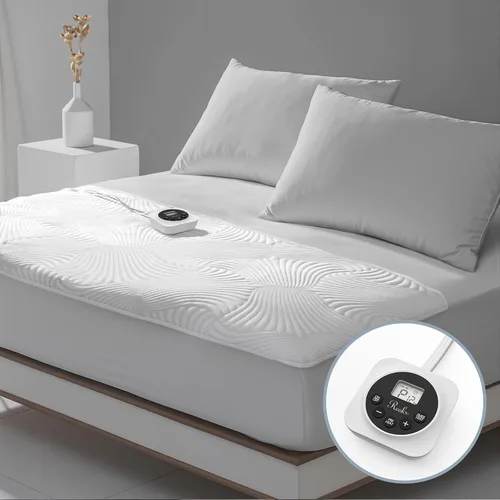 Vista 8 de Protector de colchón eléctrico con calefacción MINI de tamaño Twin - Calentador de cama con funciones de memoria y precalentamiento, 12