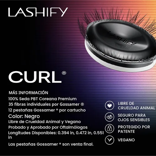 Vista 6 de Lashify Curl - Extensiones de pestañas Gossamer DIY de 0.394 pulgadas, color negro, pestañas postizas fáciles para un aspecto natural