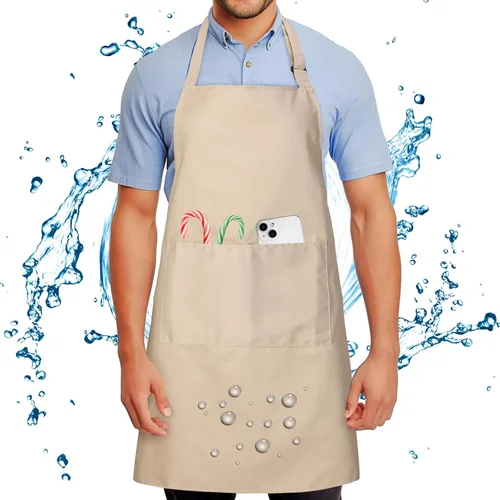 Vista 10 de Chef Apron for Men and Women Wash Free Bib Apron with 2 Pockets Water & Oil Proof Adjustable Aprons