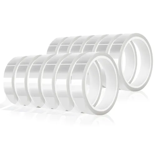Vista 7 de MEBMIK 2 rollos de 20 mm x 33 m (108 pies) Cinta de calor transparente, cinta de alta temperatura resistente al calor, cinta de transferencia