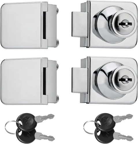 Vista 13 de Cerradura de gabinete de joyería de aleación de zinc, cerradura de puerta de vidrio, puerta individual, 2 llaves para vidrio de 0.21-0.31 pulgadas