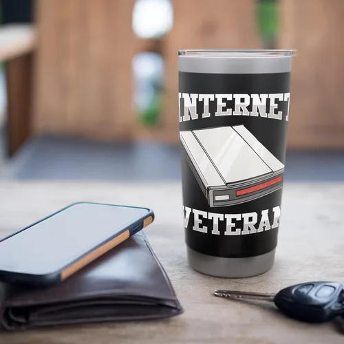 Vista 7 de 90s Nostalgia Retro 90s Dial Up Internet Vintage Stainless Steel Insulated Tumbler