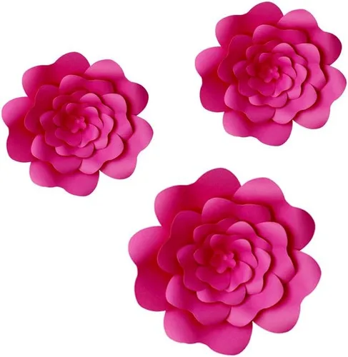 Vista 17 de N/C 3 piezas de flores de papel para fiesta, flores de papel para fondo de boda, decoración DIY hecha a mano para fondo de boda, decoración de pared