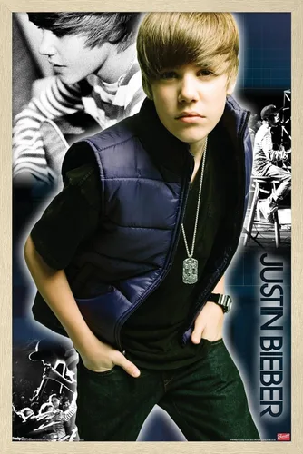 Vista 6 de Trends International Justin Bieber - Póster de pared genial, 14.725 x 22.375 pulgadas, versión enmarcada de madera de granero
