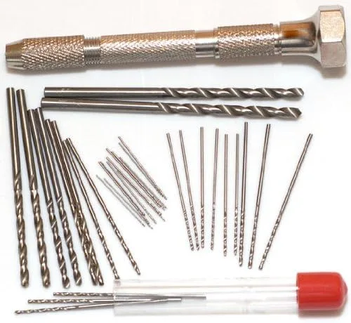 Vista 2 de CML Supply Mini juego de brocas micro y mandril de tornillo de banco de 31 piezas