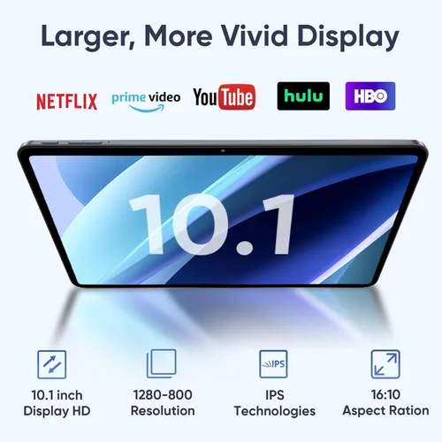 Vista 4 de EDDBNi Tablet Android 15 de 10.1 pulgadas Tablet 2025 últimas Tablets con Teclado Ratón 24GB+64GB 2TB de expansión 6000mAh procesador Octa-Core Negro