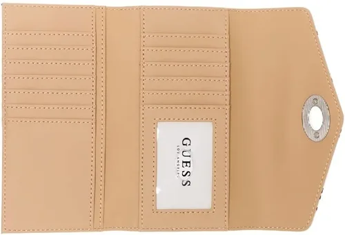 Vista 3 de GUESS Willie Rainbow Logo Turn-Lock - Cartera delgada triple para mujer color blanco multicolor Blanco Cartera delgada