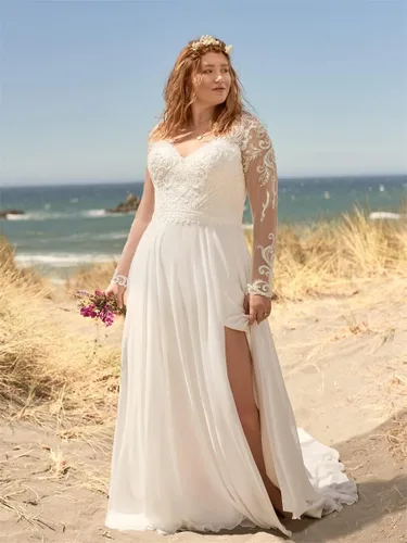 Vista 4 de TIRAS Vestidos de novia de playa para mujer para novia 2024 Bohe Lace Appliqued vestidos de novia de novia CM001