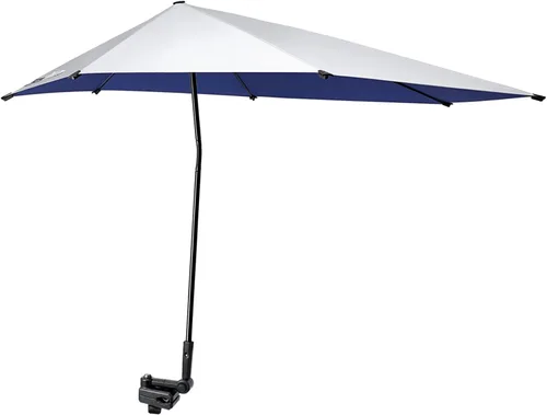 Vista 10 de G4Free Sombrilla de playa ajustable UPF 50+ XL con abrazadera universal para silla, cochecito, silla de ruedas, carrito de golf, grada, patio