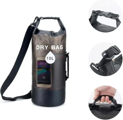 Vista 5 de Mochila impermeable para kayak y surf de remo, almacenamiento en seco ligero con funda para teléfono para natación, navegación, playa, accesorios