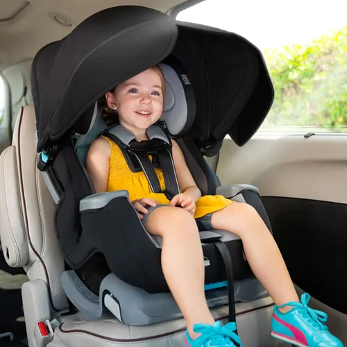 Vista 7 de Baby Trend Cover Me - Asiento convertible 4 en 1 para niños pequeños con toldo ajustable/extraíble para protección solar y 2 portavasos, color negro