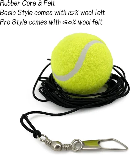 Vista 3 de Pelotas de tenis con cuerda, paquete de 6, verde, herramienta de entrenamiento de tenis