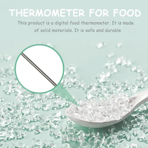 Vista 5 de OSALADI Digital Food Thermometer for Cooking and Frying LCD Display Kitchen Probe for Candy and Protein Green Electronic Cooking Thermometer