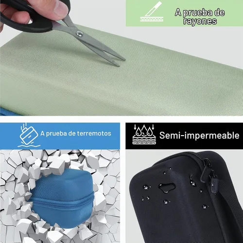 Vista 7 de Lebakort Estuche de almacenamiento compatible con altavoz Anker Soundcore Boom 3i para exteriores (funda azul)