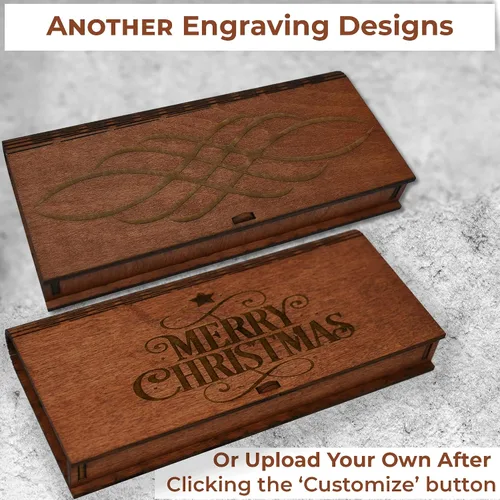 Vista 3 de Cajas de regalo de dinero para efectivo de cumpleaños - Caja de dinero de madera personalizada con grabado, caja de regalo de madera personalizada