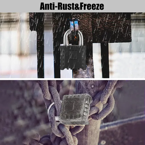Vista 6 de Cerradura de combinación de 4 dígitos de alta resistencia, gran resistencia, desbloqueo con un toque, función antierror, candado impermeable de alta