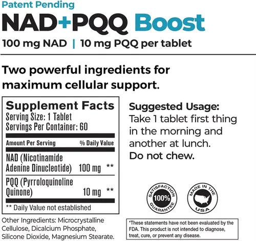 Vista 2 de Best 365 Labs NADPQQ Boost Suplemento NAD+ y PQQ Apoya la función mitocondrial y la energía celular Alta biodisponibilidad 30 cápsulas
