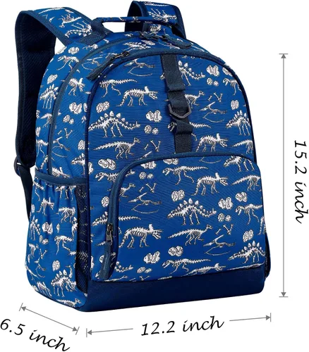Vista 4 de Choco Mocha Mochila de jardín de infantes de 15 pulgadas para niños, negro(Dinosaur-Black), Escuela