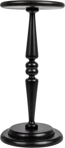 Vista 4 de Creative Co-Op Bishop - Mesa auxiliar de cóctel con pedestal, color negro