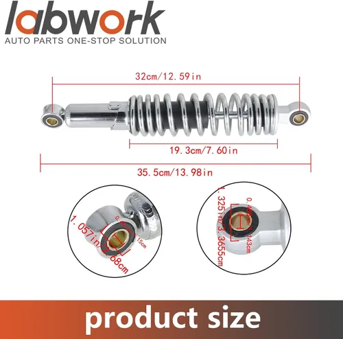 Vista 4 de labwork 2 uds cromo amortiguador trasero 12.598 in reemplazo para XL883 1200 72 48