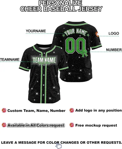 Vista 3 de Camiseta de béisbol de uniforme de animadora personalizada, camiseta de animadora para niñas, mujeres, jóvenes, niños, camiseta con purpurina