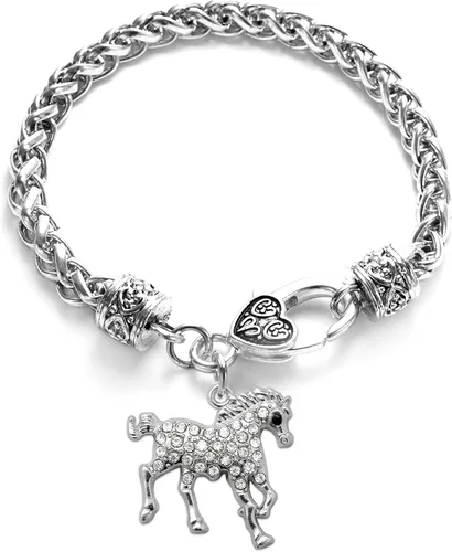 Vista 50 de Inspired Silver - Pulsera de plata con dije personalizado y circonitas cúbicas.