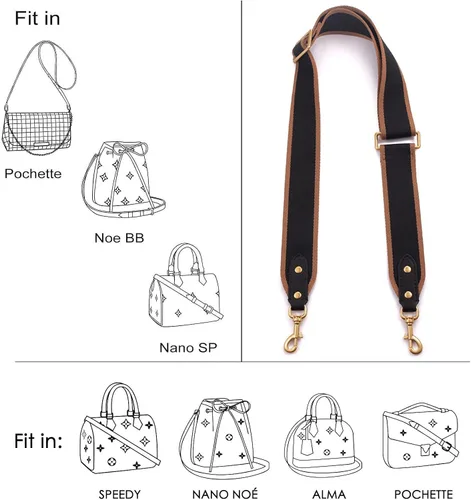 Vista 3 de GOXTECH Purse Strap Replacement Crossbody Handbag Stripe Wide Adjustable