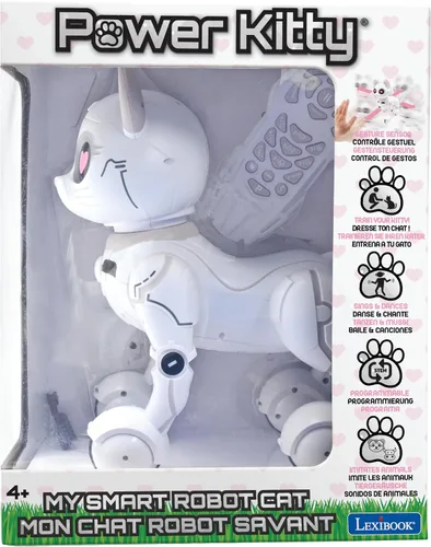 Vista 5 de LEXiBOOK - Power Kitty® - Gato Robot de Control Remoto, Gato Robot Inteligente Programable, Luz, Sonido, Blanco/Rosa - KITTY01