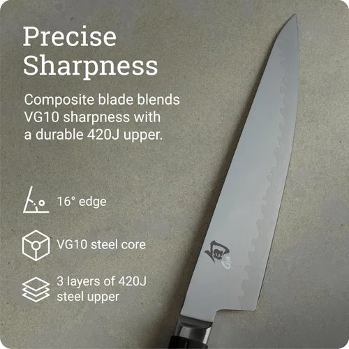 Vista 3 de Shun Sora - Cuchillo para pelar, Chef, 8 pulgadas, Negro