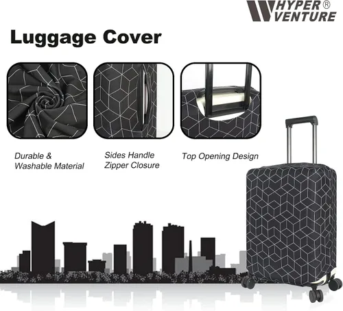 Vista 3 de HYPER VENTURE Funda de equipaje Maleta Protetor, Laberinto negro