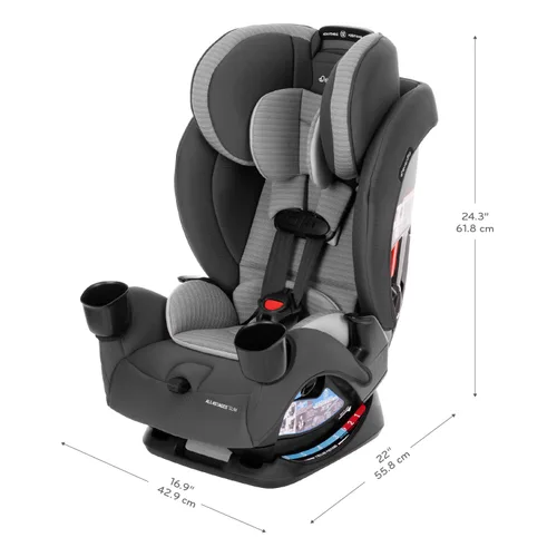Vista 9 de Evenflo All4Stages - Asiento convertible delgado 4 en 1 para automóvil (gris balduino)