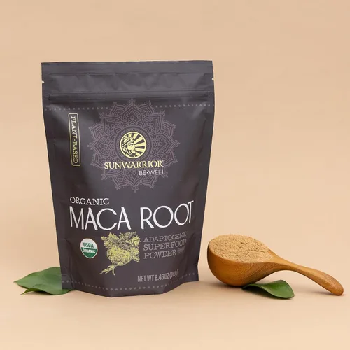 Vista 6 de Polvo de raíz de maca orgánica amarilla – 8 gramos de superalimento orgánico adaptogénico por porción, apoya la energía, la resistencia, el estado